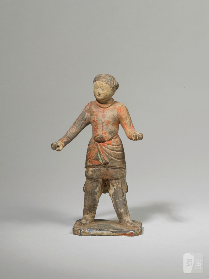唐 陶加彩馬夫俑 | STATUETTE DE PALEFRENIER EN TERRE CUITE POLYCHROME - 图12